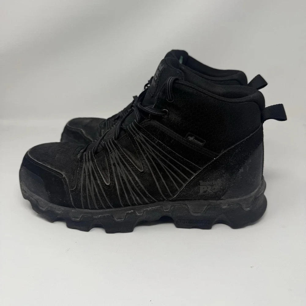 Timberland PRO Work Boots Mens Size 10.5 Black Nubuck Ankle Workwear A11QF